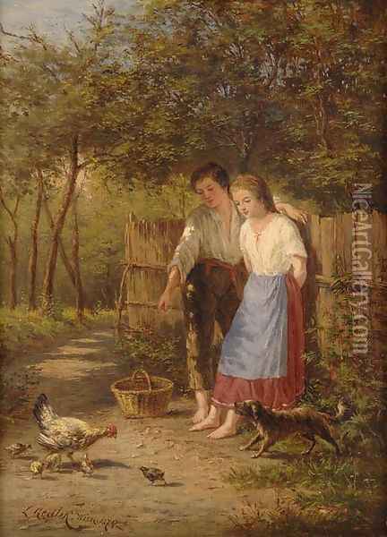 Children's Delight (Kindervergnugen) Oil Painting - Ludwik Gedlek