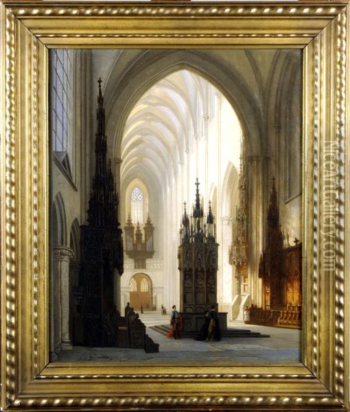 Interieur De Cathedrale Oil Painting - Jules Victor Genisson