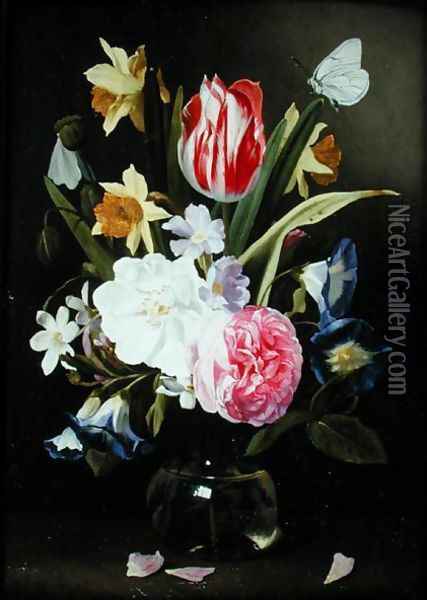 Still Life with Flowers in a Glass Vase 2 Oil Painting - Jan Philip van Thielen