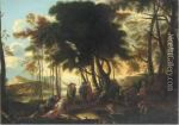The Forest Of The Philosophers Oil Painting - Salvator Rosa