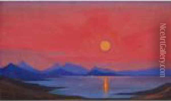 Sunset, Kashmir Oil Painting - Nicolaj Konstantinov Roerich