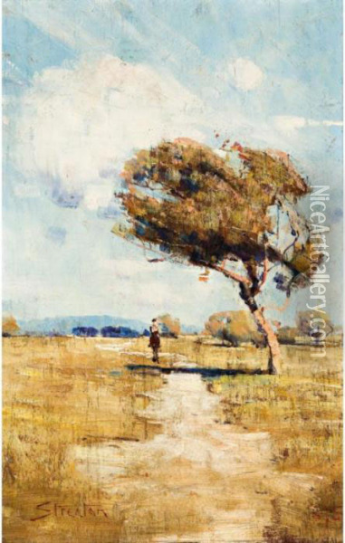The Lone Rider Oil Painting - Arthur Ernest Streeton
