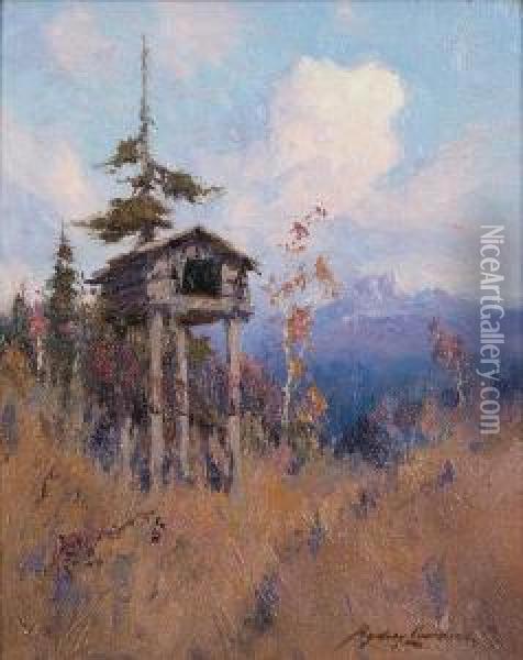 Cache In The Woods Oil Painting - Sidney Laurence
