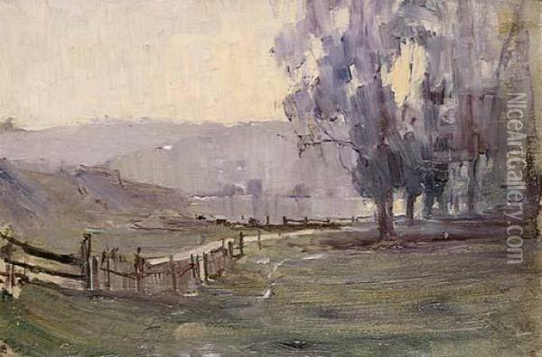 Landscape With Lake Oil Painting - William Dunn Knox