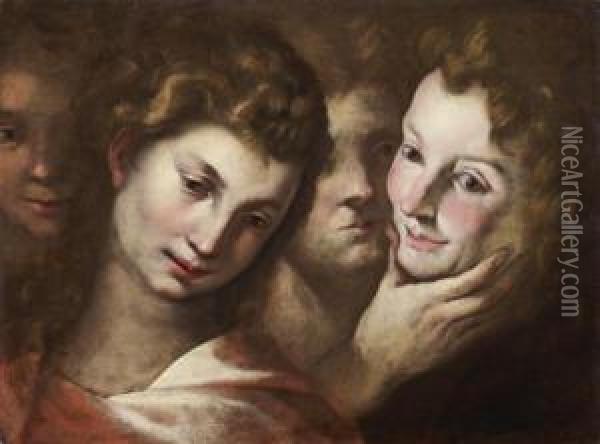 Tetes D'ange Oil Painting - Giulio Cesare Procaccini