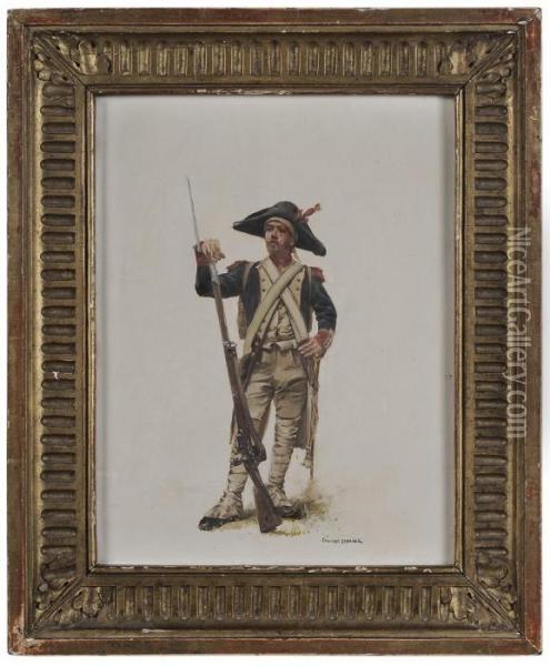French Infantryman Oil Painting - Jean Baptiste Edouard Detaille