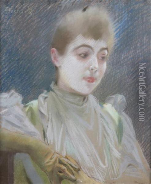 Portrait De Femme Oil Painting - Paul Albert Besnard
