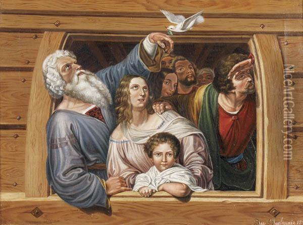 Noah And His Oil Painting - Joseph Grabmair