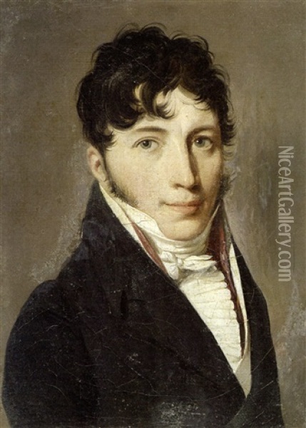 Portrait D'etienne Nitot, Orfevre Et Createur De La Maison Chaumet Oil Painting - Louis Leopold Boilly