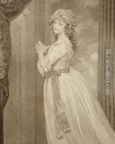 Mrs Jordan in the Character of the Country Girl, engraved by Francesco Bartolozzi 1727-1815 Oil Painting - George Romney