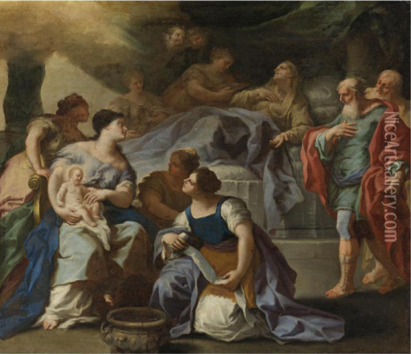The Birth Of The Virgin Oil Painting - Giovan Battista Lama