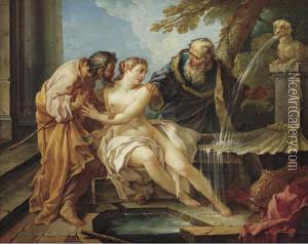 Susanna And The Elders Oil Painting - Joseph-Marie Vien
