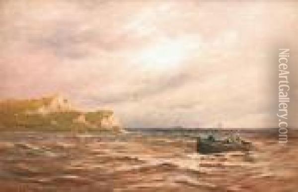Off Rye Harbour, Sussex Oil Painting - Gustave de Breanski