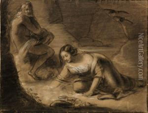Scena Mitologica Oil Painting - Giovanni Carnovali Il Piccio