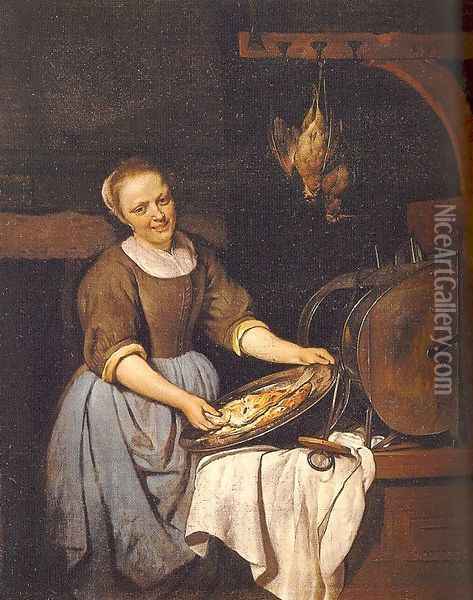 The Cook 1657-67 Oil Painting - Gabriel Metsu