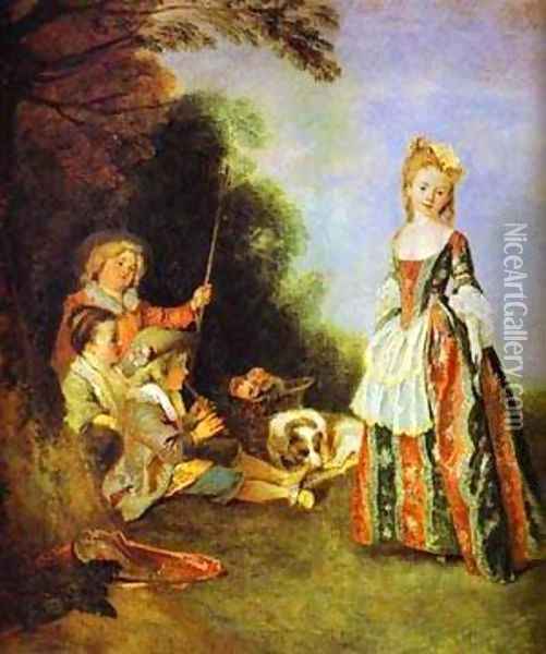 The Dance Detail 1719 Oil Painting - Jean-Antoine Watteau