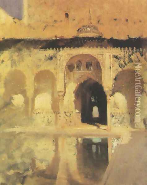 Court of Myrtles in the Alhambra Oil Painting - John Singer Sargent