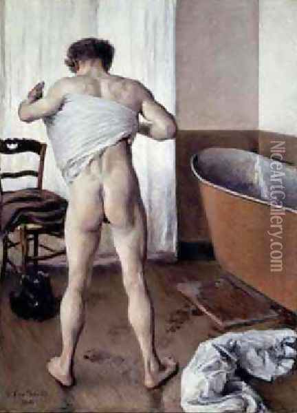 Man At His Bath Oil Painting - Gustave Caillebotte