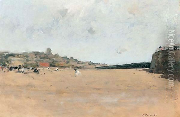 La Mer A Trouville Oil Painting - Luigi Loir
