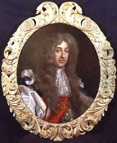 Portrait of James II 1633-1701 in Garter robes Oil Painting - Benedetto Gennari