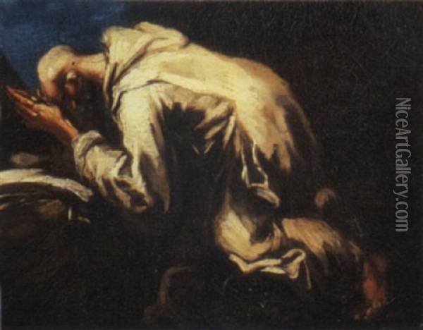 San Bruno In Preghiera Oil Painting - Alessandro Magnasco