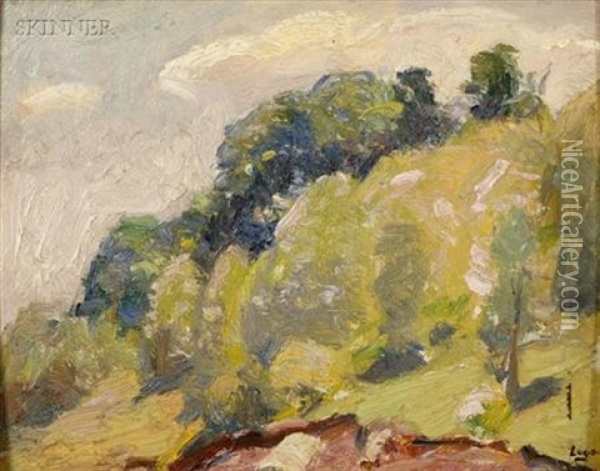 Hillside Landscape (+ Another; 2 Works) Oil Painting - Robert Henry Logan