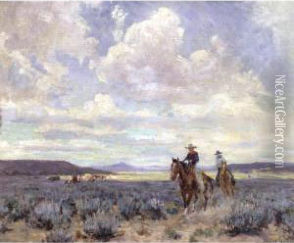 Wyoming Oil Painting - W. Herbert Dunton