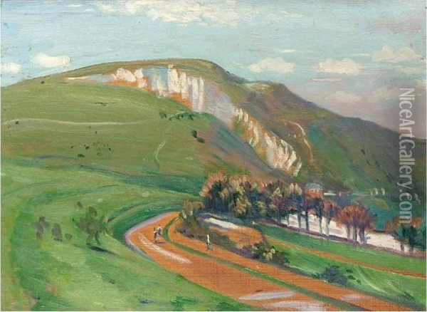 The Dover Road Oil Painting - Christopher R. Wynne Nevinson