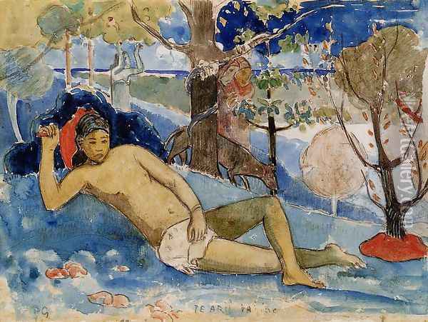 Te Arii Vahine Aka The Queen Of Beauty Oil Painting - Paul Gauguin