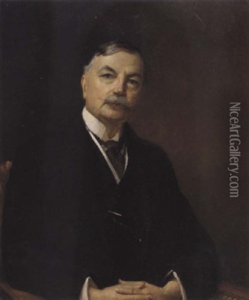 Coughlan Portrait Oil Painting - Thomas William Roberts