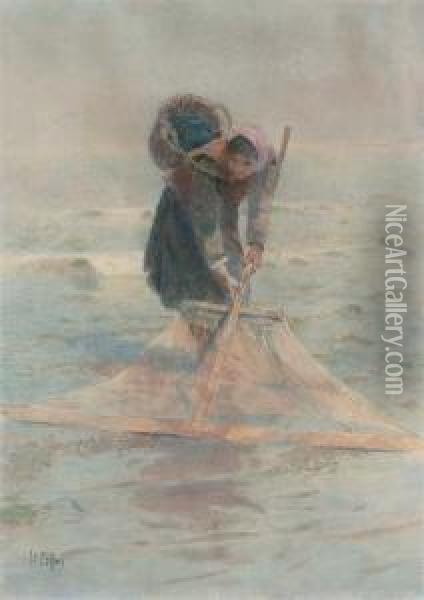 The Shrimper Oil Painting - Hector Caffieri