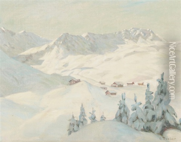 Tschirpen Bei Arosa Oil Painting - Georges Troxler