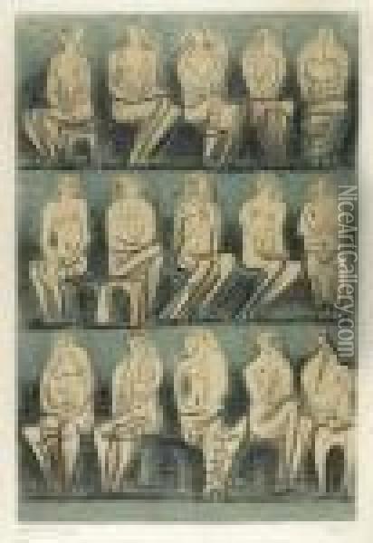 Seated Figures Oil Painting - Henry Moore