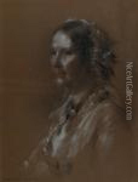 Portrait Of A Gentleman; Portrait Of A Lady Oil Painting - George Richmond