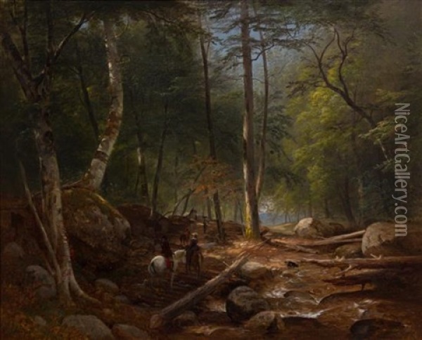 Woodscene Bartlett, Nh Oil Painting - Samuel Lancaster Gerry