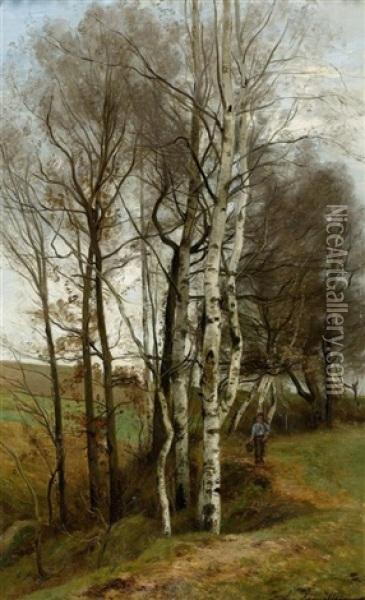 Bauernknabe Im Wald Oil Painting - Eugene Antoine Samuel Lavieille