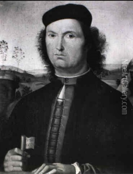 Portrait Of A Francesco Delle Opere Oil Painting - Pietro Perugino
