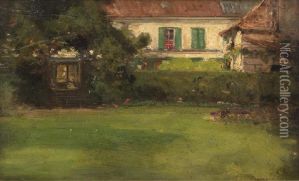 Maison Au Fond Du Jardin Oil Painting - Luigi Loir