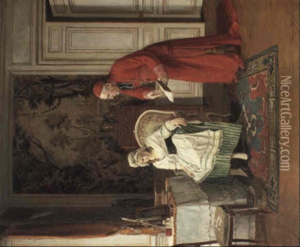 The Admonishment Oil Painting - Victor Marais-Milton