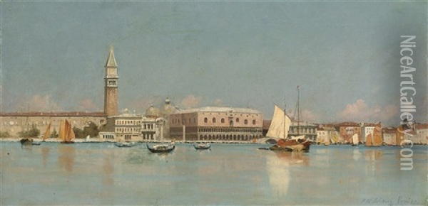 The Doge's Palace From The Bacino, Venice Oil Painting - Patrick William Adam