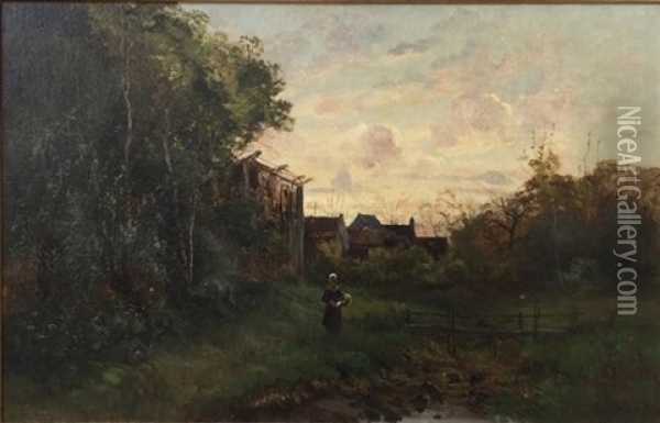 Chemin De Village Oil Painting - Pierre-Ernest Ballue