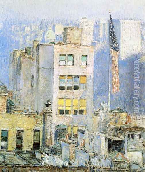 The Flag, Fifth Avenue Oil Painting - Childe Hassam