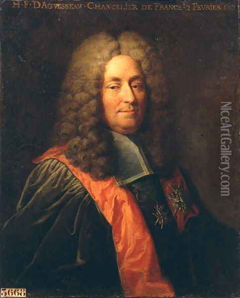 Henri-Francois dAguesseau 1668-1751 after 1720 Oil Painting - Robert Tournieres