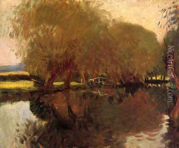 A Backwater at Calcot Near Reading Oil Painting - John Singer Sargent
