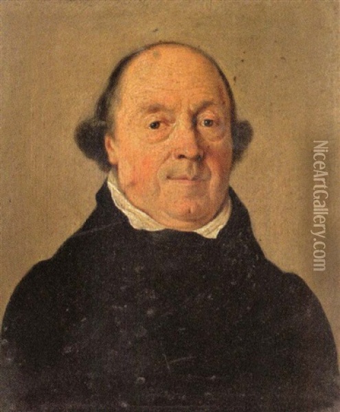 Portrait De J.b. Lack Oil Painting - Ferdinand Wachsmuth