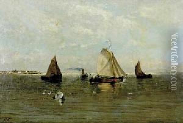 Sailing On Summer Afternoon Oil Painting - Adriaan Jozef Heymans