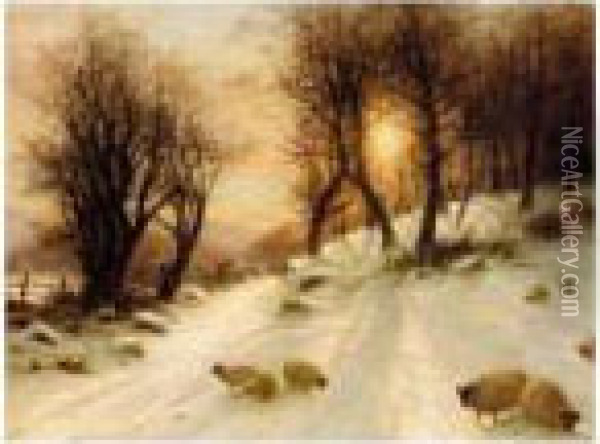 The Day Was Sloping Towards His Western Bower Oil Painting - Joseph Farquharson