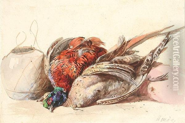 Still Life Of Pheasants Oil Painting - James Jnr Hardy