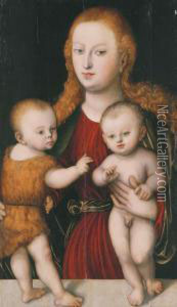 The Virgin And Child With The Infant Saint John The Baptist Oil Painting - Lucas The Elder Cranach