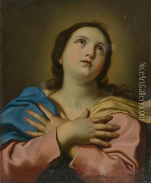 Vierge En Buste Oil Painting - Nicolas Mignard